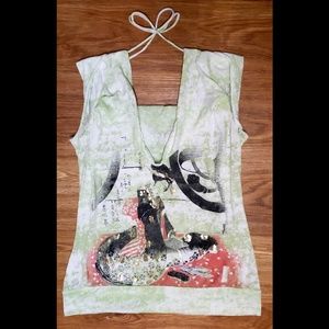 Sheer sleeveless shirt by Ire